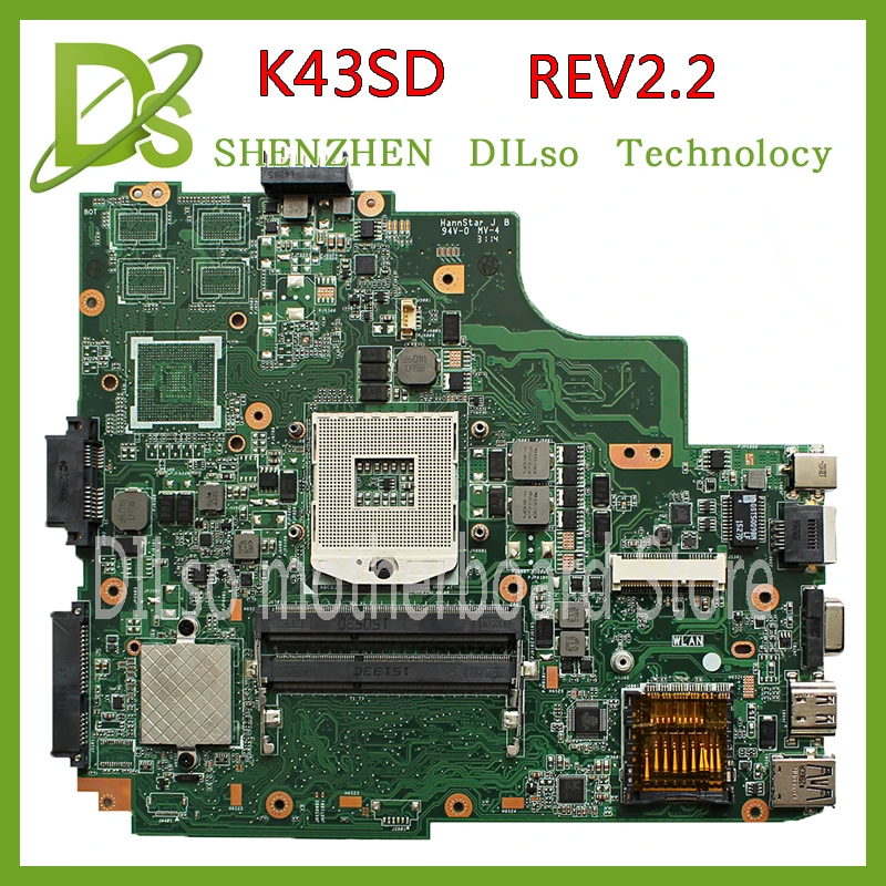 KEFU K43SD Prenosni računalnik z Matično ploščo Za ASUS K43SD K43E A43E K43SV K43SJmianboard original brez GPU reže DDR3 Test Motherboard