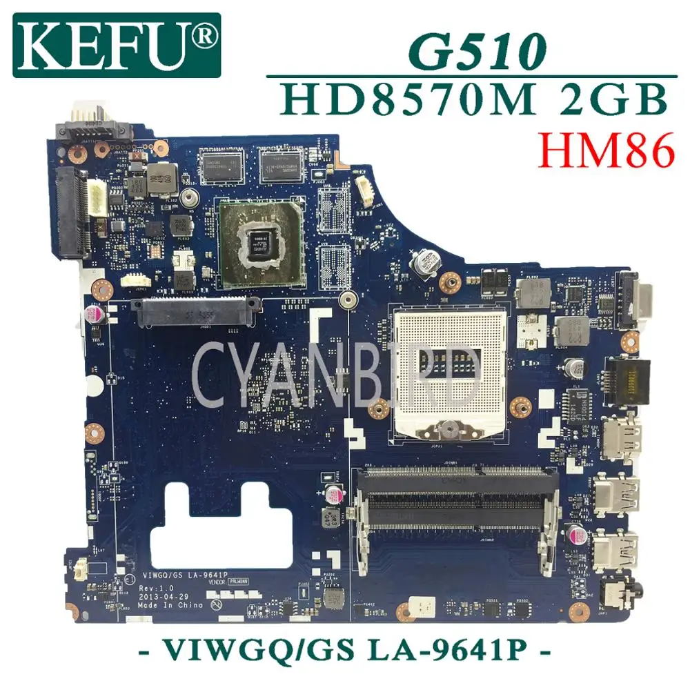 KEFU LA-9641P original mainboard za Lenovo G510 HM86 PGA947 z HD8570M/R5-M230 2 GB Prenosni računalnik z matično ploščo
