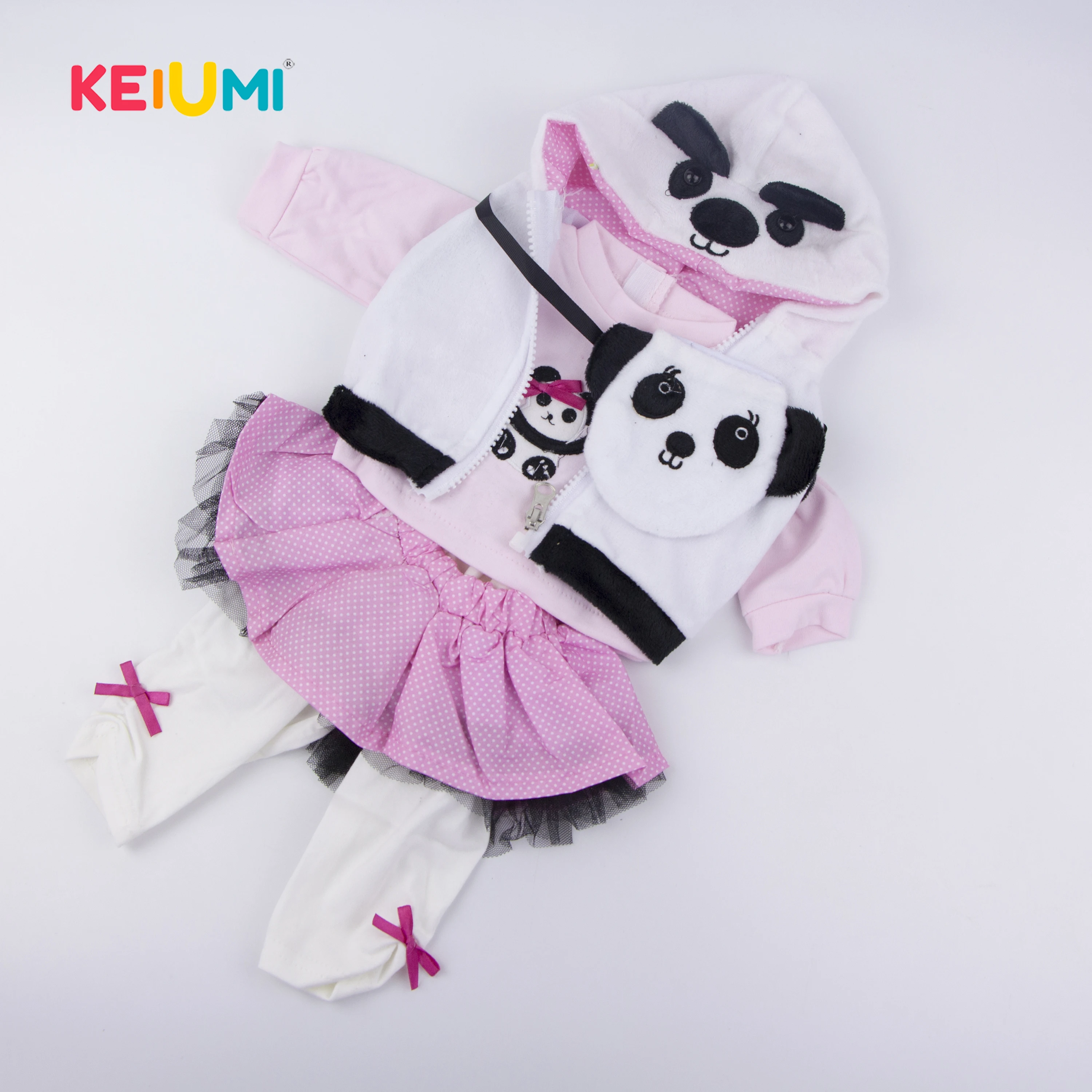 KEIUMI Moda Prerojeni Baby Doll Oblačila Za 20 Palčni Baby Lutke Obleko Cosplay Panda Lutka Dodatki za Otroke Božič, Rojstni dan Darila