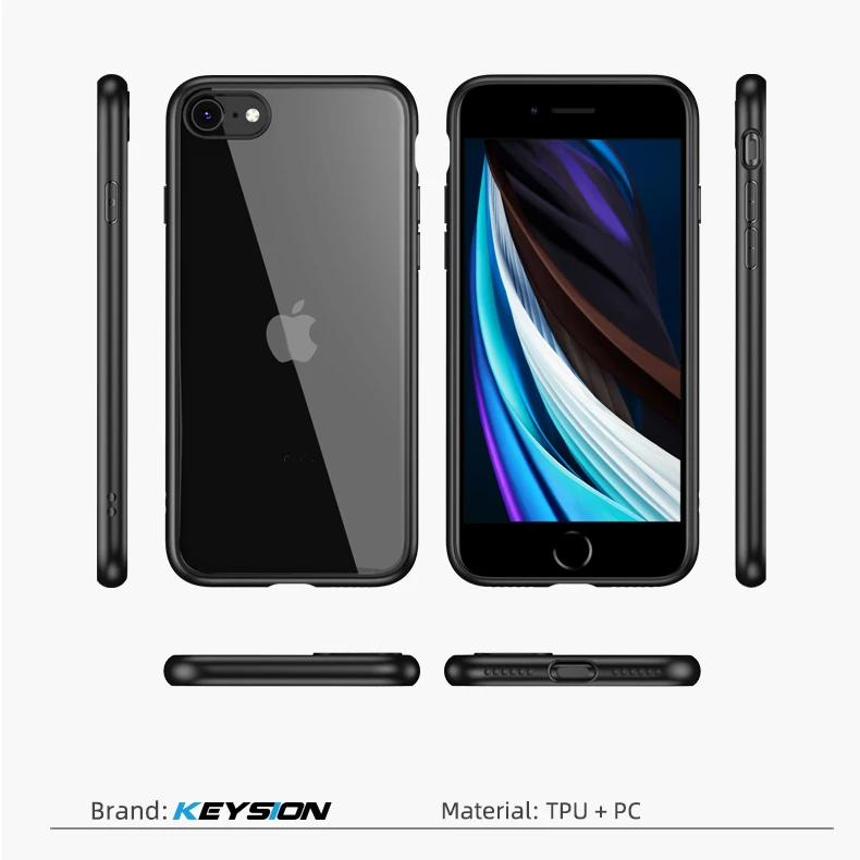 KEYSION Moda Primeru za iPhone SE 2020 Novo SE2 Pregleden Mat Shockproof Telefon nazaj Kritje za iPhone XR XS Max X 8 7 Plus