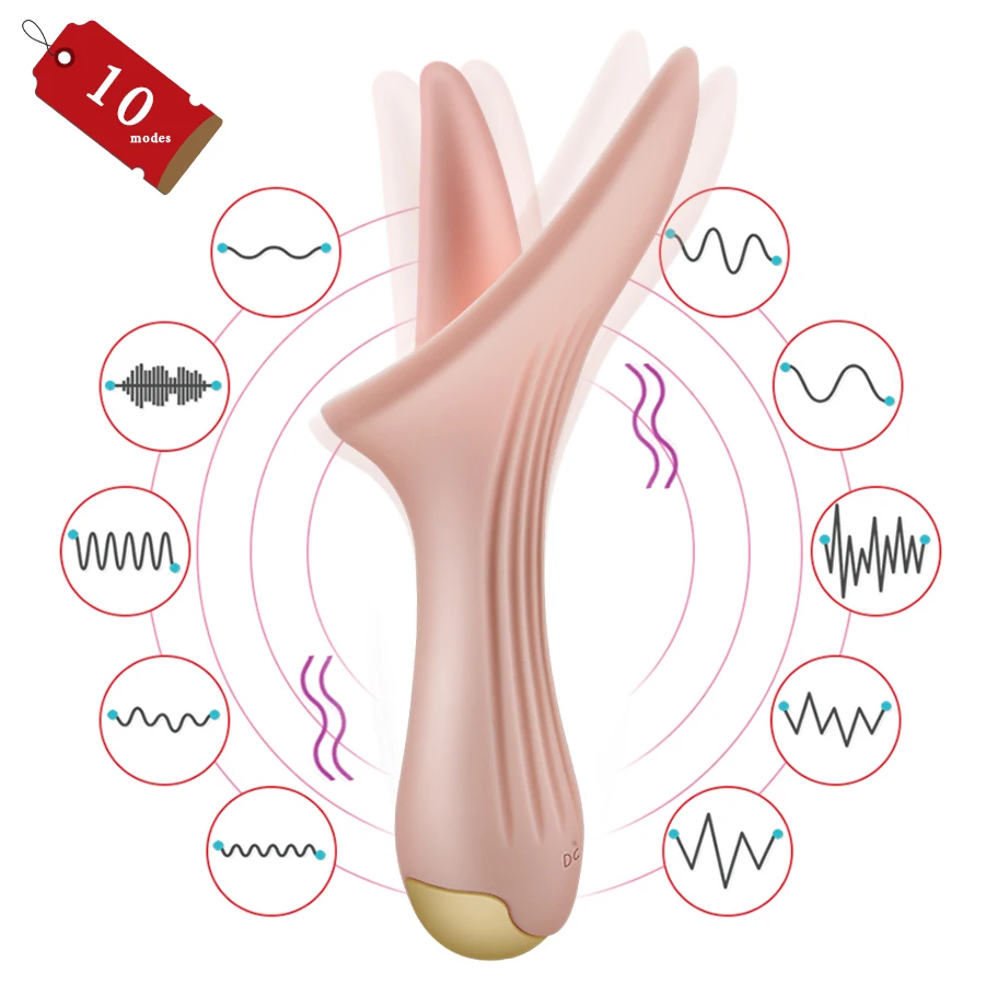 Khalesex Lizanje Klitoris in G-spot Stimulator Massager Ustni Jezika Vibrator Ženski Masturbator Silikonski Adult Sex Igrače za Ženske