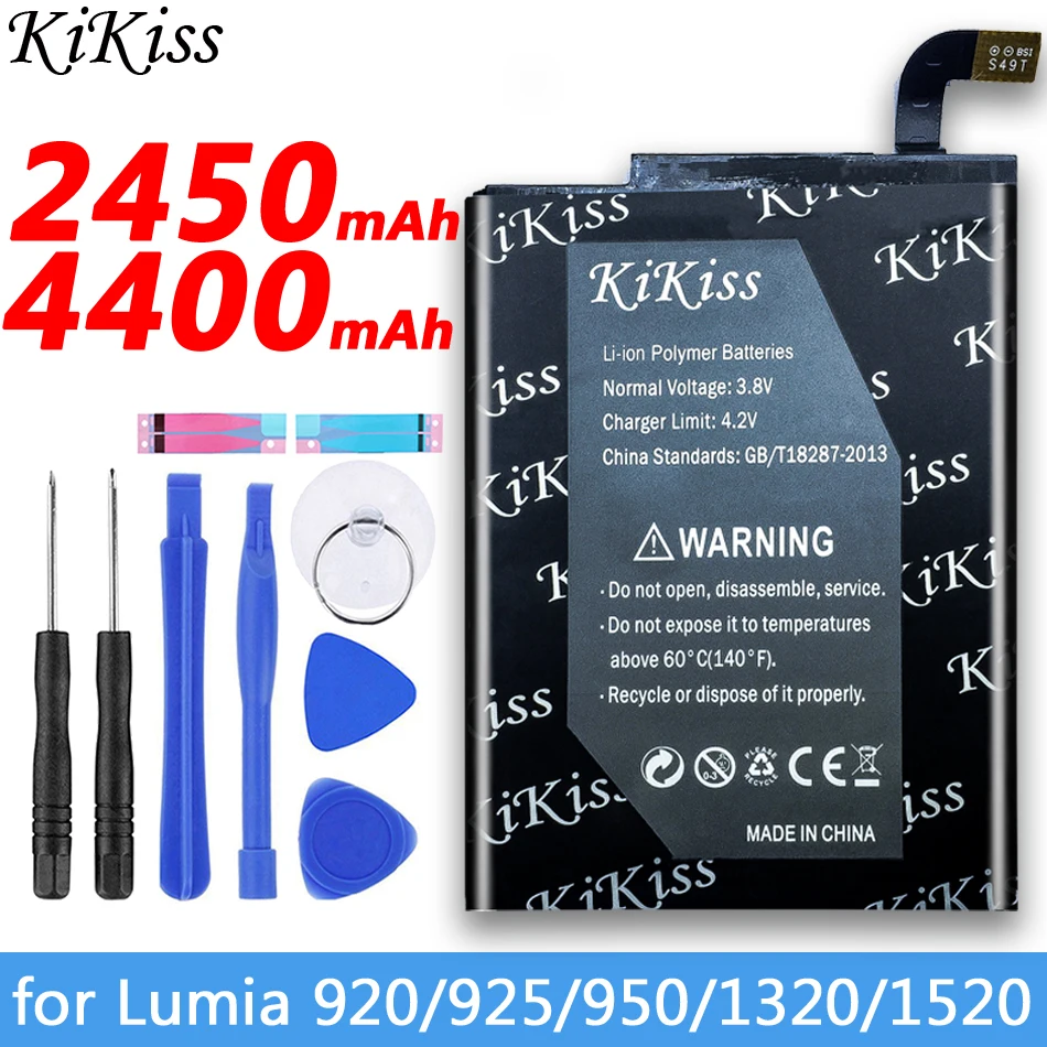 KiKiss BL-4YW BV-T4D BP-4GW Baterija Za Microsoft Nokia Lumia 950 925 922 920 940 1320 1520 Bateria BV-4BW BV-4BWA