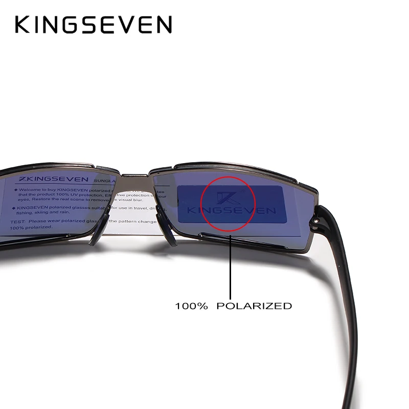 KINGSEVEN blagovne Znamke Rimless Design Polarizirana sončna Očala Moških Voznik Odtenki Moška sončna Očala Za Moške Pravokotnik UV400 Oculo