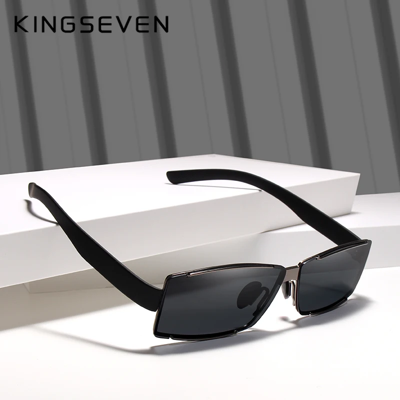 KINGSEVEN blagovne Znamke Rimless Design Polarizirana sončna Očala Moških Voznik Odtenki Moška sončna Očala Za Moške Pravokotnik UV400 Oculo