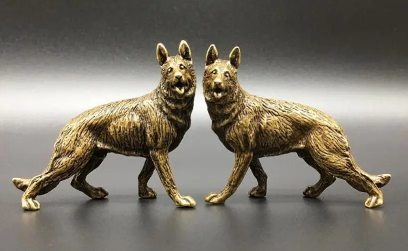 Kitajska je archaize čisto medenina Volk, pes majhen kip par
