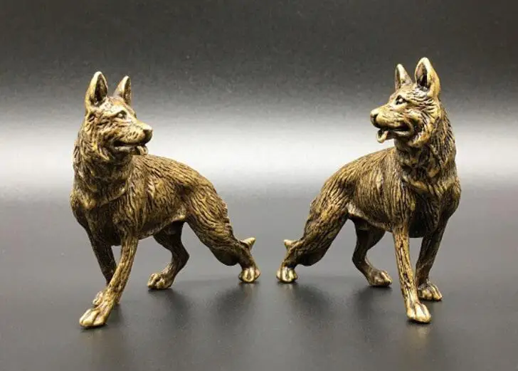 Kitajska je archaize čisto medenina Volk, pes majhen kip par