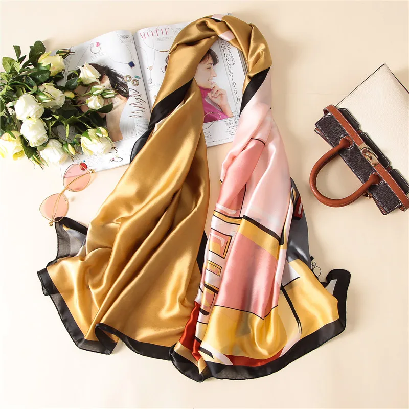 Kitajska novi stil Pomlad in poletje svilene rute ženske veliko šal lady precej tiskanja luksuzni šal plaži glušnika obloge hidžab