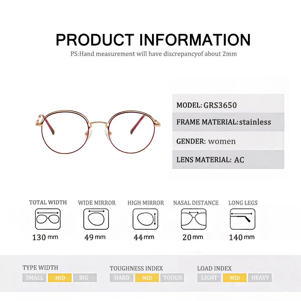 Kitajska trgovina new metal eyeglass okvirji optični za ženske kratkovidnost očala