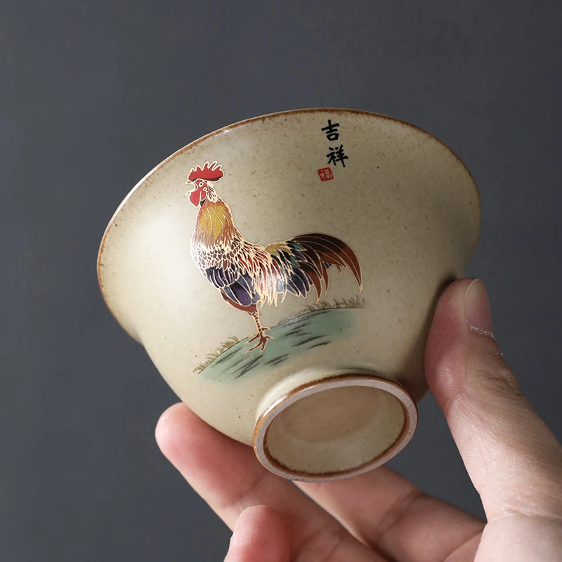 Kitajski Lončenine Gaiwan Čaj Nastavite Ročno Poslikane Keramične Gaiwan Čaj, Porcelan, Skodelice In Krožniki Potovanja Kung Fu Čaj Nastavite Retro Pokal