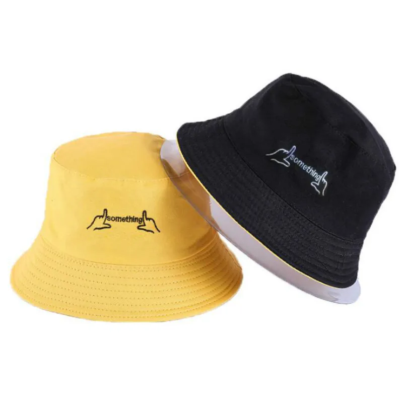 Kitajski pismo vezenje reverzibilna vedro klobuk skp dve strani obrabe poletni klobuk bombaž klobuk ribolov šport na prostem plaži panama moški