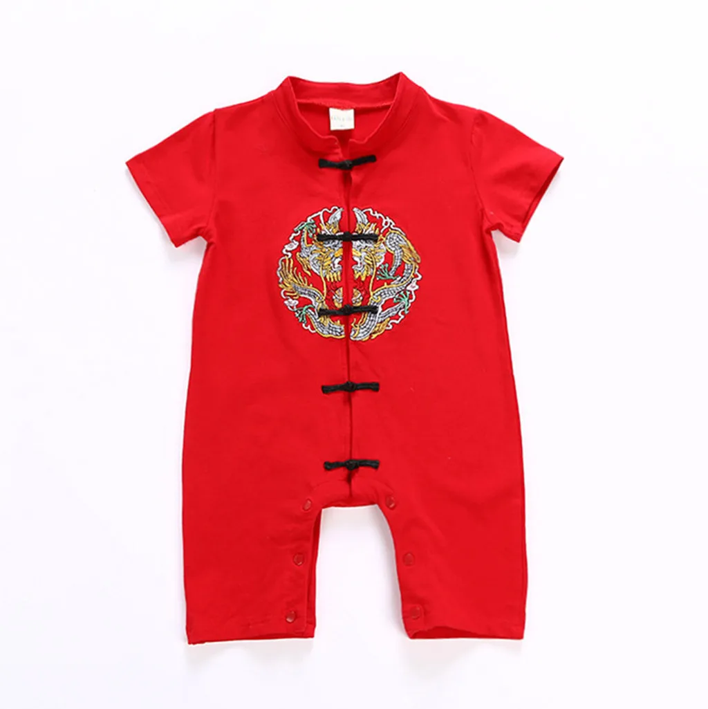 Kitajski Slog Baby Obleko Novorojenega Dojenčka Baby Oblačila Dekleta Fantje Novo Leto Vezenje Romper Jumpsuit Zimske Obleke Nov Prihod