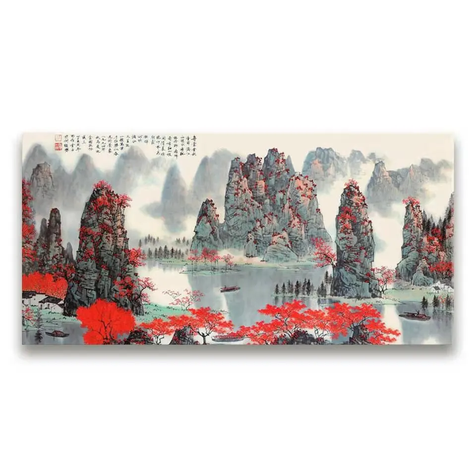 Kitajski Slog Wall Art Platno Slikarstvo HD Inkjet Tiskanje Plakatov Dekorativne Slike Moderna Dnevna Soba Dekoracijo Doma Brez Okvirja