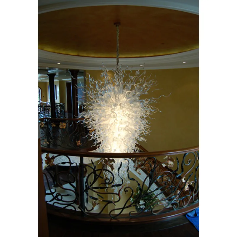 Klasična Bela Osvetlitev Velikih Murano Stekla Lestenec luç LED Lusture Zaprtih prostorih Doma Hotel Lestenci