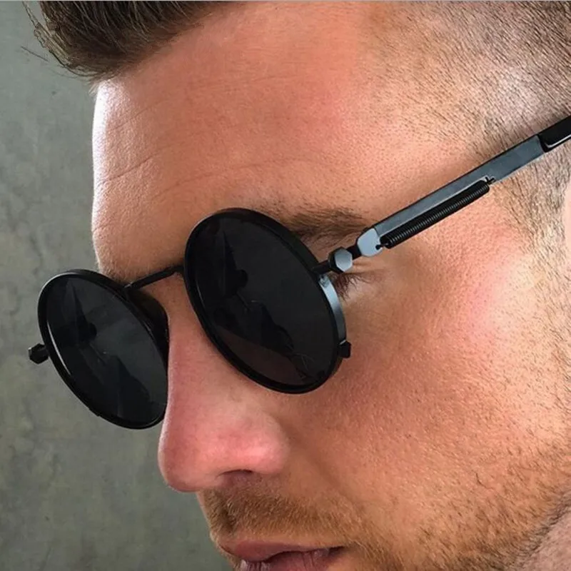 Klasična moška sončna Očala 2021 Trend Punk Krog Sunglass Moški Vintage Retro Ogledalo sončna Očala Za Moške Luksuzne blagovne Znamke Odtenki UV400