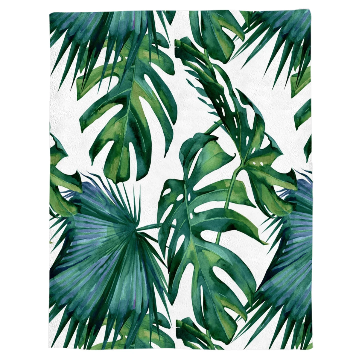 Klasična Palmovih Listov Tropical Jungle Green Vrgel Odejo, Toplo Mikrovlaken Odejo Flanela Odejo Odeje Za Postelje