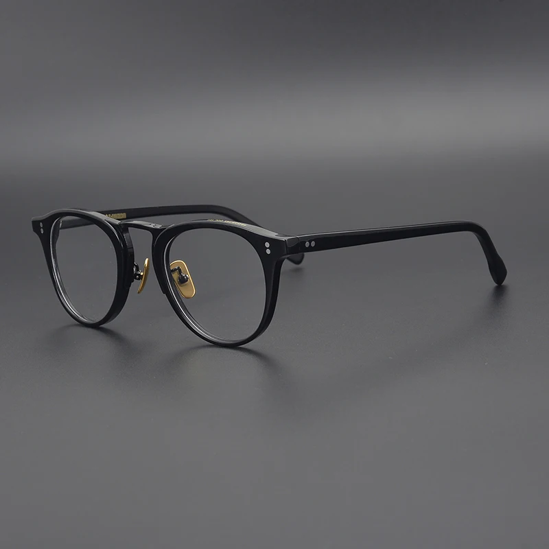 Klasična Titana Acetat Očal Okvir Moški Ženske Letnik Krog Krog Očala Pregleden Optični Kratkovidnost Recept Za Očala