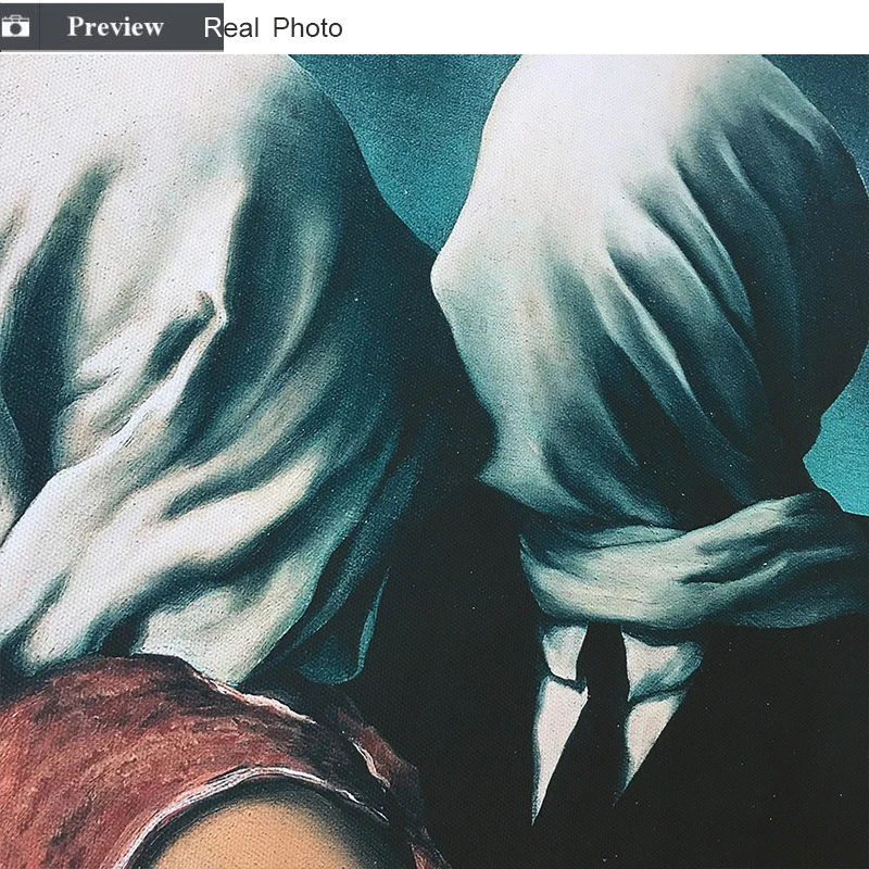 Klasična Umetnine Razmnoževanje Umetnik Magritte Poljub Plakatov in Fotografij Platno Umetniško Slikarstvo Stenske Slike za Dekoracijo Doma