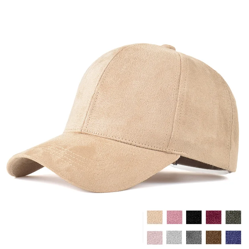 Klasična Visoke Kakovosti Semiša Baseball Caps po Meri Logo Šport Klobuki Trdna Umetno Usnje 6 Plošči Casquette Oče klobuk