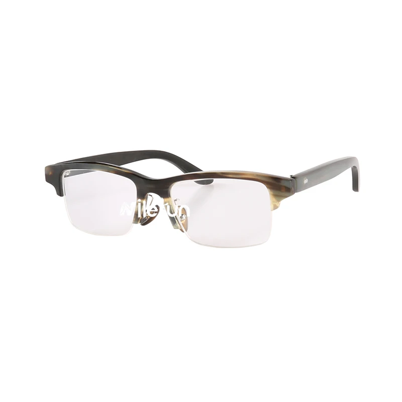 Klasične luksuzni Nilerun blagovne znamke podjetja polovici okvir semi-rim očal okvir rog optičnih očal za branje očala sončna očala