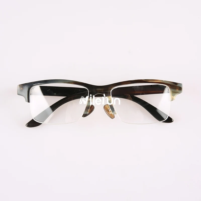 Klasične luksuzni Nilerun blagovne znamke podjetja polovici okvir semi-rim očal okvir rog optičnih očal za branje očala sončna očala