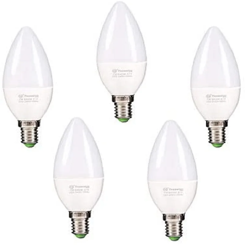 Kliknite, da bi dobili razširjeni prikaz LED žarnica E14 svečo, 7W, c38 cool white 6400K 560 lm (5-enote) [učinkovito razred