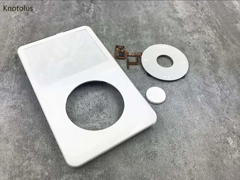 Knotolus bela spredaj faceplate stanovanj primeru zajema kliknite kolo belo osrednji gumb za iPod 5. gen video 30gb 60gb 80gb