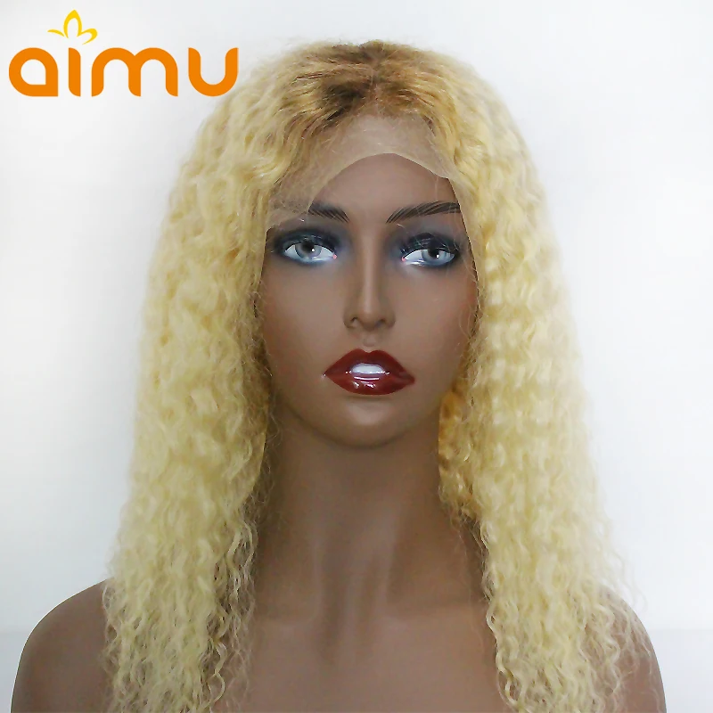 Kodrasti Platinum Blonde T4 613 Barvne Prosojne Čipke Spredaj Pravi Naravni Človeški Lasje Lasuljo Ruske Blond Remy Brazilski Nevidno