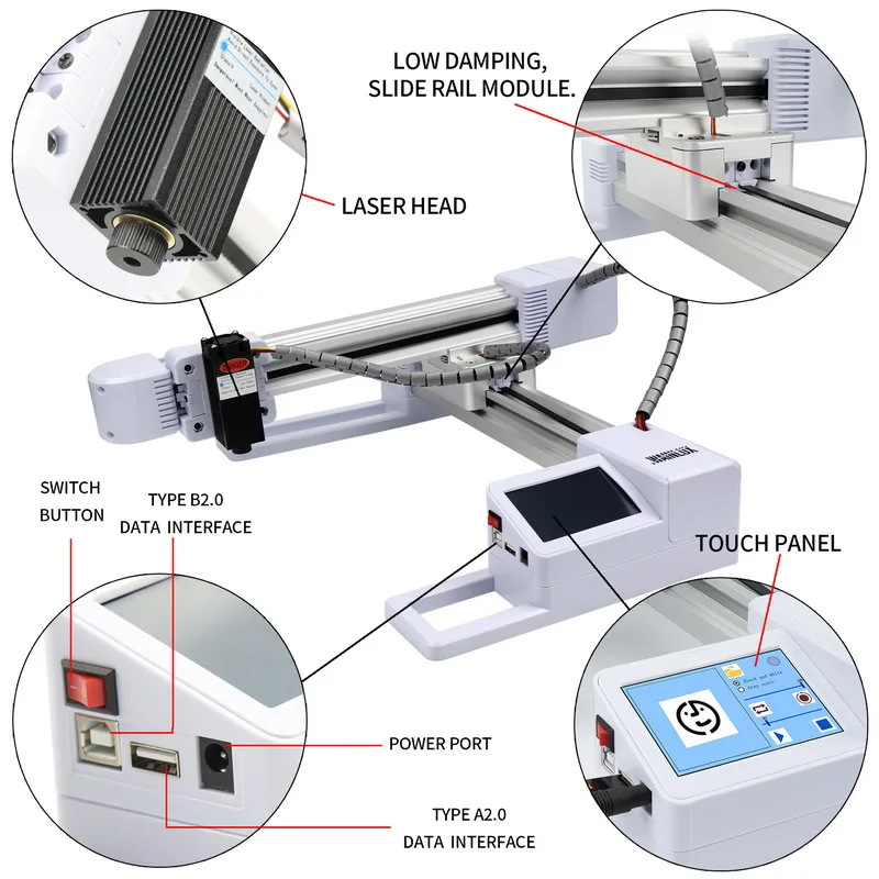 Komercialni lasersko graviranje stroj Majhne DIY Samodejno Napis Pralni Logotip tiskanja logotip ce rezanje spusti ladje