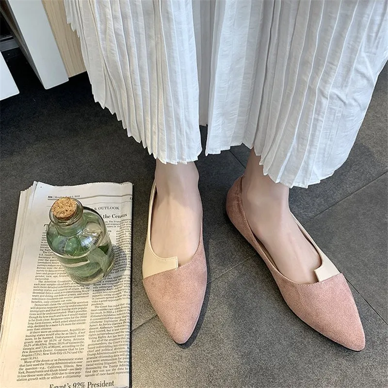 Konicami Prstov Antilop Ravno ženske čevlje 2019 pomlad jesen čevlji ženske Modni Mozaik Mešane Barve Dihanje Priložnostne ženski čevlji