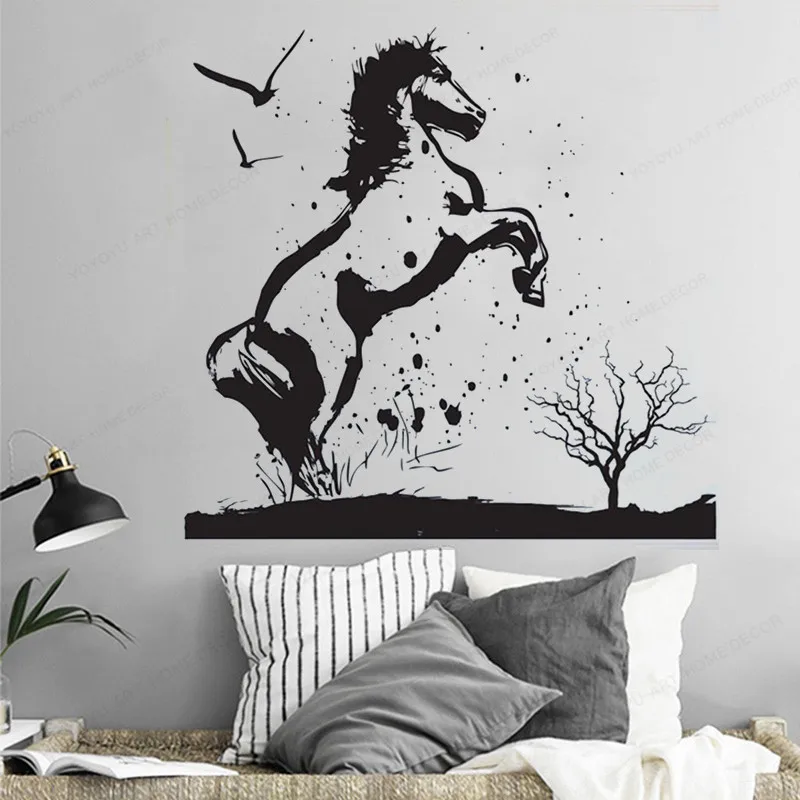 Konj se svobodnega Duha Stenske nalepke Afriške Divje Lepe Živali domov vinilna spalnica wall art zidana JH429