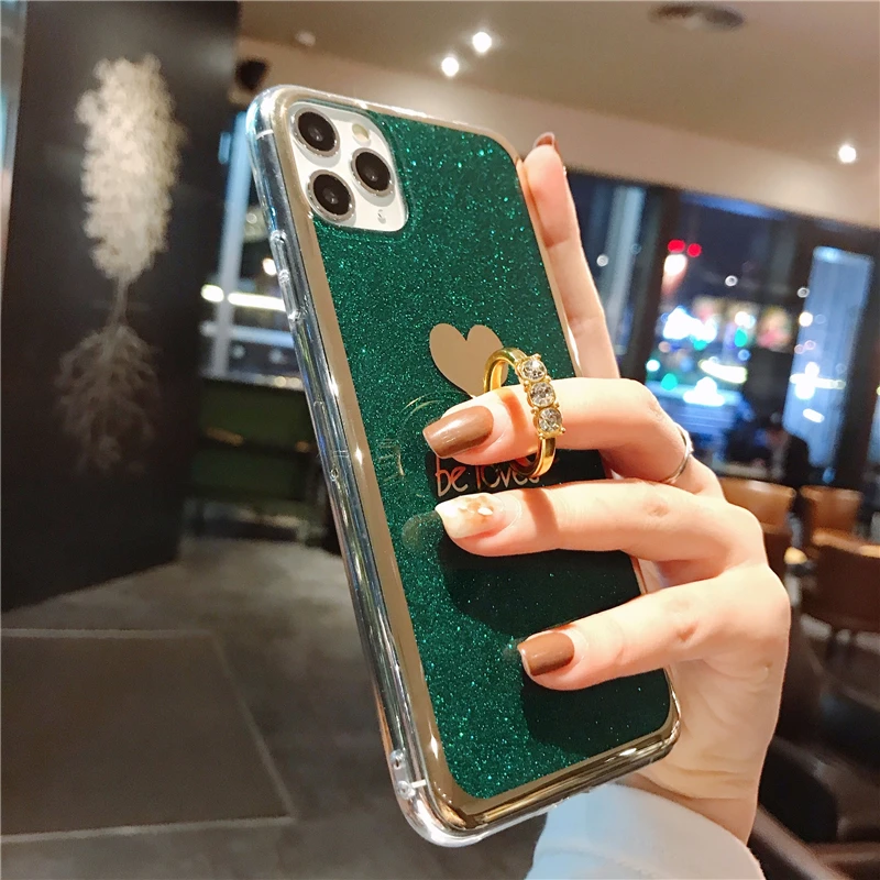 KONSMART Primeru Redmi Upoštevajte, 9T 5G Luksuzni Bleščice Ljubezen IMD Silikonski Mehko Telefon Primerih Za Xiaomi Redmi Note9T Prst Prstan Nazaj Pokrov