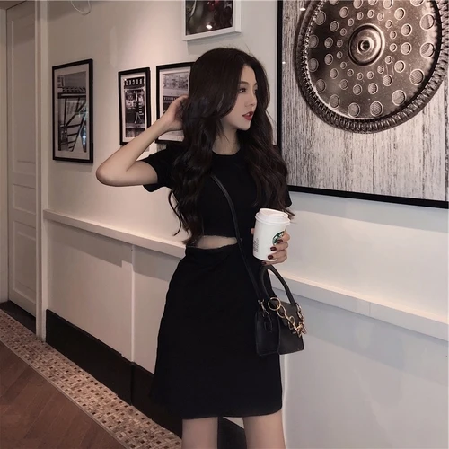 Korean Obleko 2019 Poletje Kratek Rokav Elegantna Votel, Vitek Pas Obleke Ženska Seksi Mini Ameriški Stil Moda za Ženske Oblačila