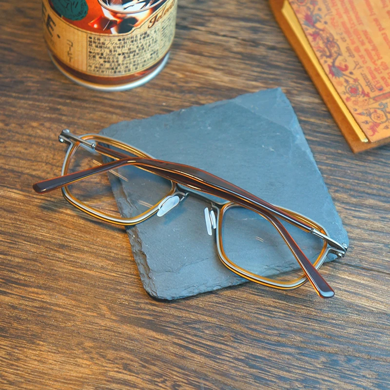 Koreja Letnik Acetat Optičnih Očal Okvir Moški Ženske Kvadratnih Recept Očala Za Kratkovidnost Okvir Retro Luksuzne Blagovne Znamke Očala