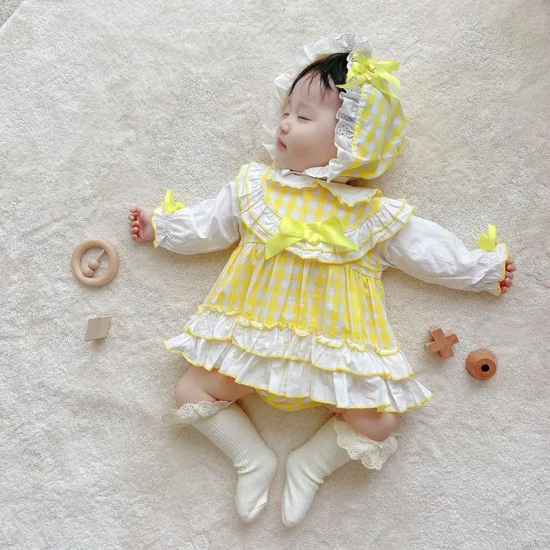 Korejski Baby Romper Lolita Punca Obleke Malčka Princess Obleka Za Malčke Rojstni Dan, Krst Stranka Frock Malčka Boutique Oblačila