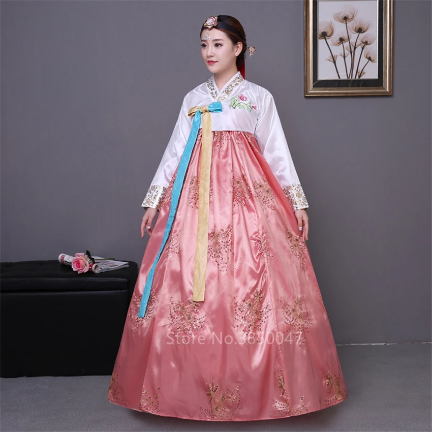Korejski Hanbok Obleko Novo Odraslih Vezenje Tradicionalnih Palace Ženski Korejski Nacionalni Kostum Manjšinskih Plesna Predstava Kostum