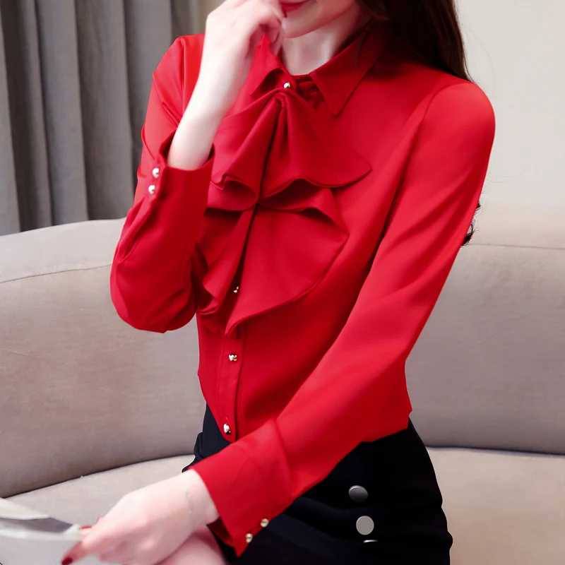 Korejski Moda Za Ženske, Svilene Bluze Majica Elegantne Ženske Saten Bluzo Majica Plus Velikost Blusas Mujer De Moda 2019 Ženske Bluze Vrhovi