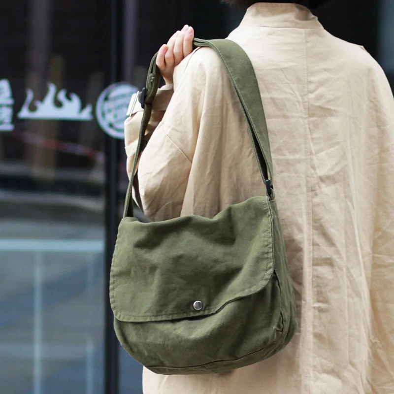 Korejski Oprati Platno Torbice Umetnosti Ramenski Messenger Bag Moda Preprosto Nekaj Modelov Messenger Paket
