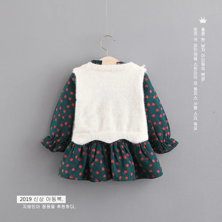 Korejski spomladi in jeseni novo dekle je krilo obleko otrok obleko dve delni set otroci obleko