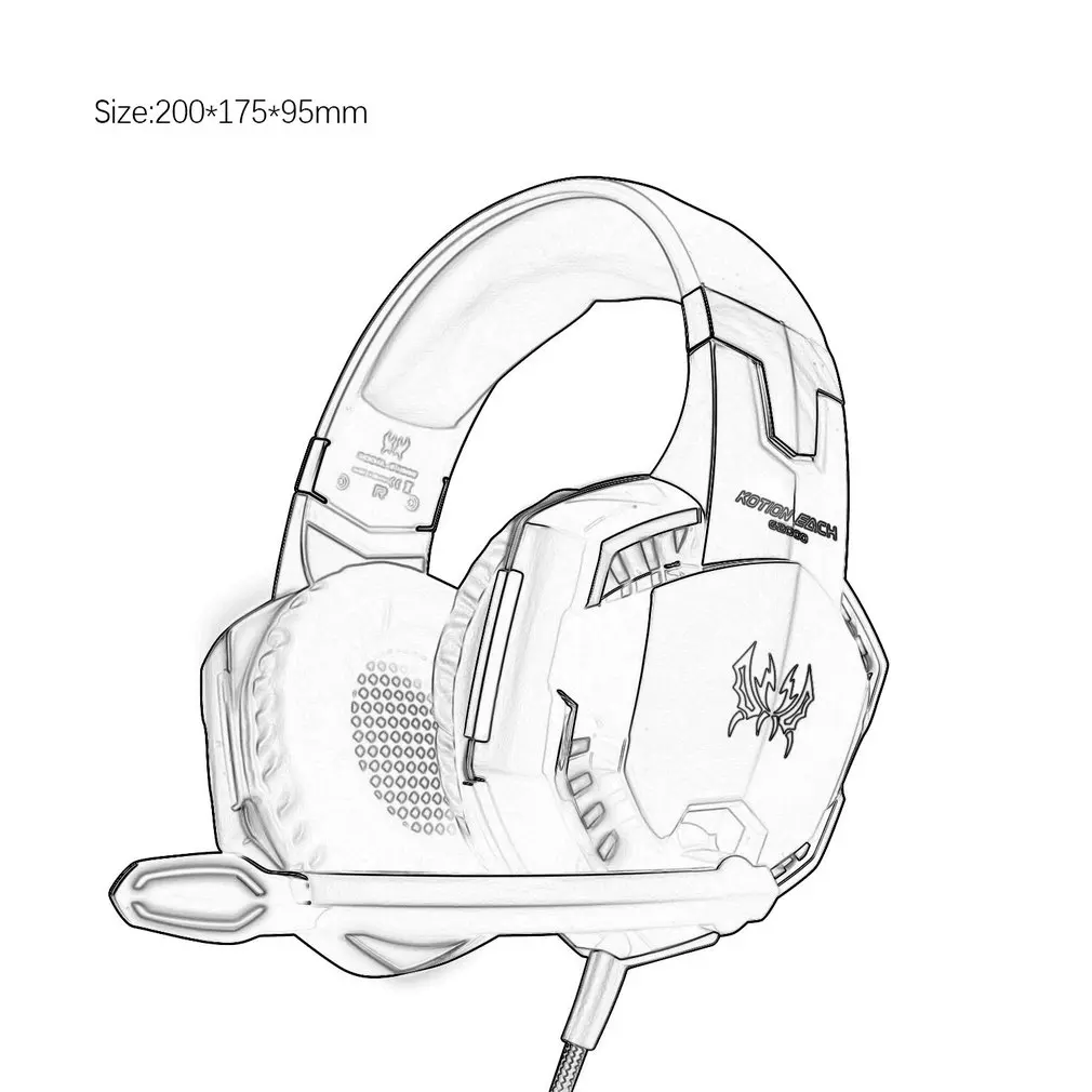 KOTION VSAK Stereo Gaming Slušalke za Xbox Eno PS4 PC, Surround Zvoku Preko-Ear Slušalke z šumov Mikrofona LED Luči