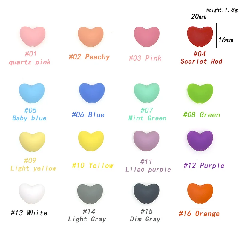 Kovict 100 kozarcev Silikonske Kroglice srce Oblika Čar Teether Baby Začetnih Nakit Nego Otroka Ustno Nego Za Cucla Imetnik Ogrlica
