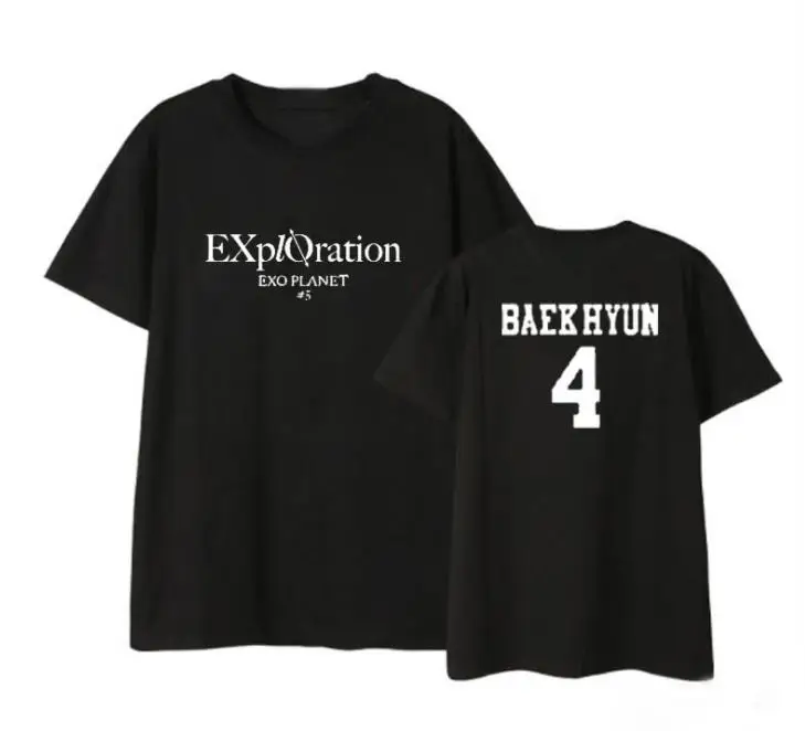 Kpop exo planet#5 koncert isti državi ime tiskanje o neck majica s kratkimi rokavi za poletje unisex kratek rokav svoboden t-shirt s-2xl