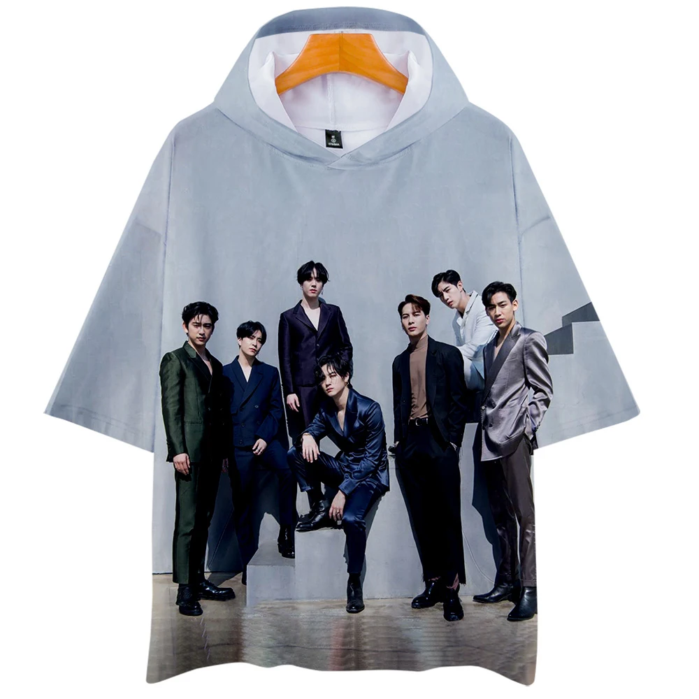 Kpop GOT7 3D Tiskanih Moda Hooded T-majice za Ženske/Moške Kratkimi Rokavi Tshirt Priložnostne Harajuku Ulične Oblačila Za Poletje