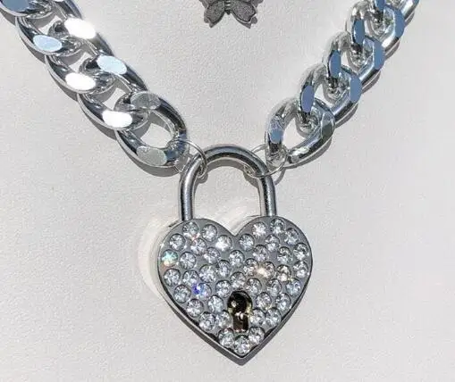 Kpop goth igirl estetske verige kristalno srce ogrlico, obesek egirl grunge collares de moda 2020 pribor nakit