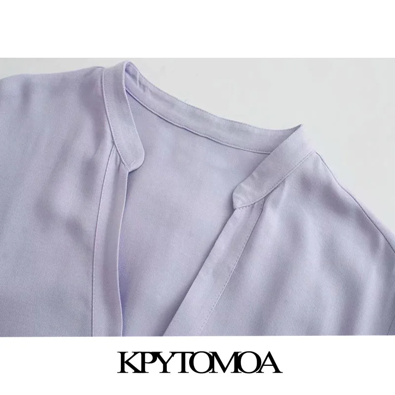 KPYTOMOA Ženske 2020 Moda Prednji Žepi Nezakonitih Vintage Bluze z Dolgimi Rokavi, Gumb-up Ženske Majice Elegantna Vrhovi