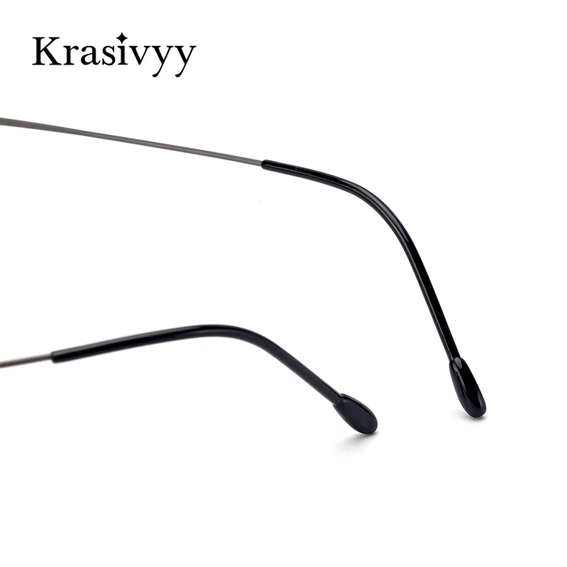 Krasivyy Rimless Očal Okvir Moških Pilotni Titana Ultralahkih Recept Brez Okvirjev Optična Očala Okvirji Evropske Očala