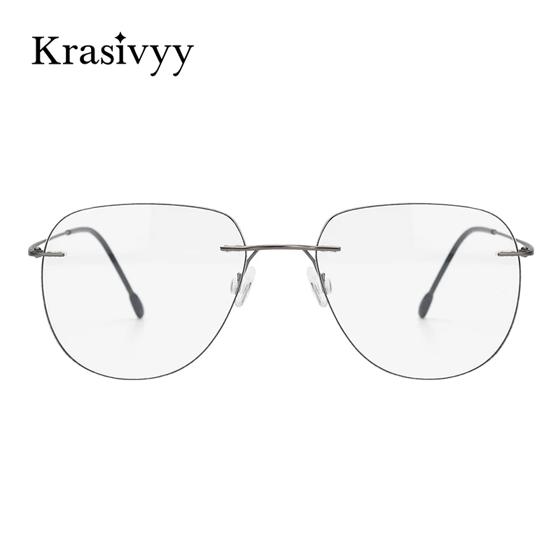 Krasivyy Rimless Očal Okvir Moških Pilotni Titana Ultralahkih Recept Brez Okvirjev Optična Očala Okvirji Evropske Očala