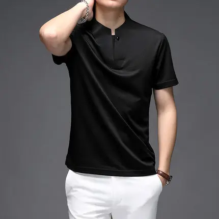 Kratek sleeved majica s kratkimi rokavi moški priložnostne preprost dno majica pol-sleeved oblačila 4992