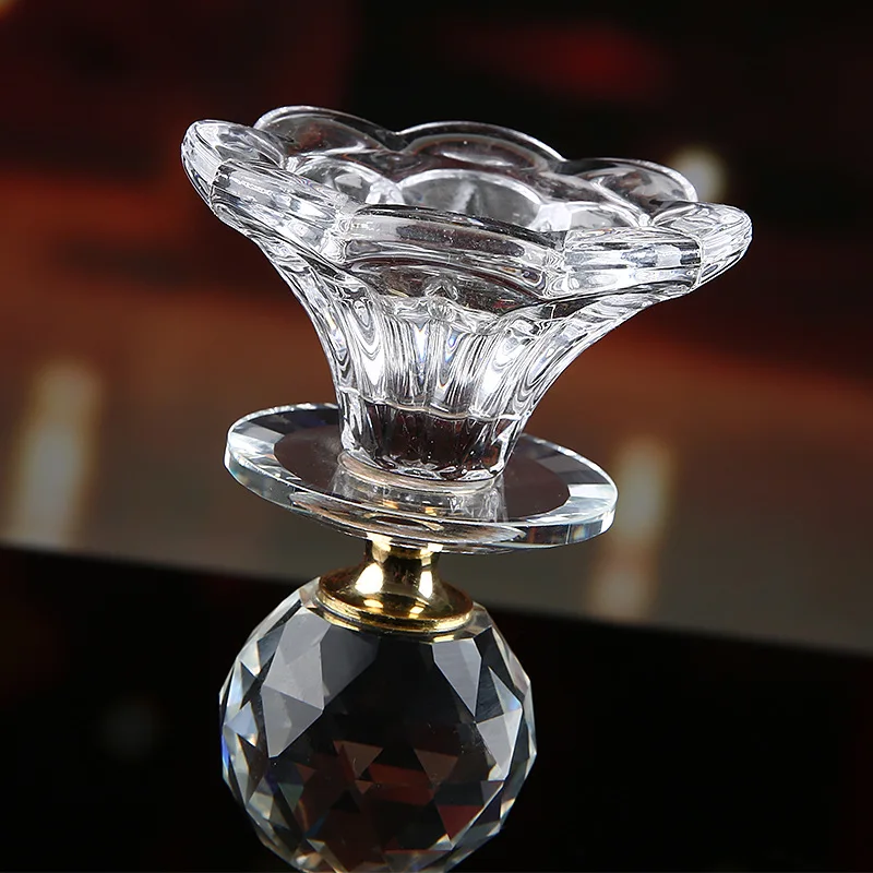 Kristalno Steklo svečniki Feng Shui Skledo Svečnik Za candelabra centerpieces Poroka Doma Bar Stranka Dekor Namizni Okrasek