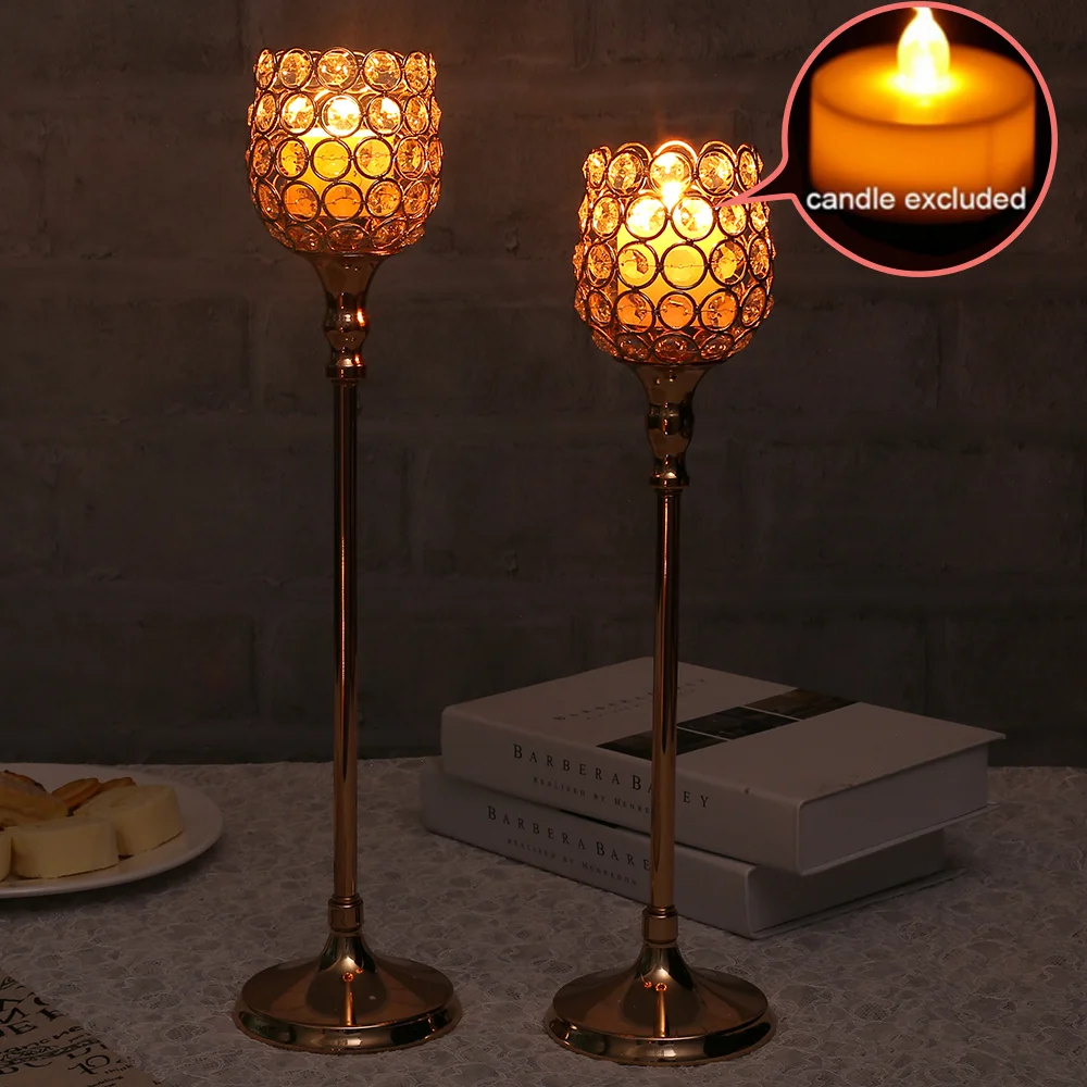Kristalno svijećnjak Stojalo Poroka Tabela Centerpieces Tealight Svečnikov za Dekoracijo Doma