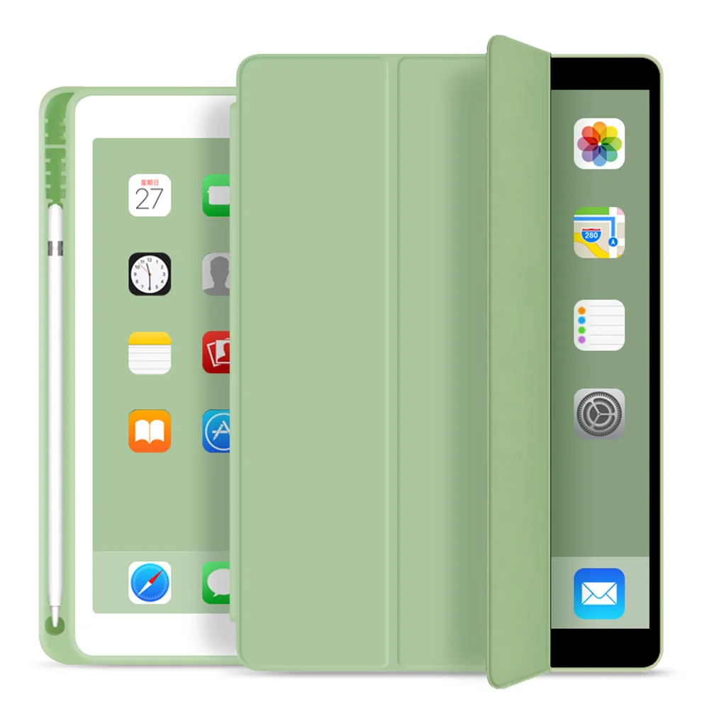 Kritje Za Nov iPad z 9.7 palčni 2018 2017 Primeru, če Imetnik Svinčnik , ZVRUA Slim Tri-krat PU Usnje Smart Cover so zbudi spanje